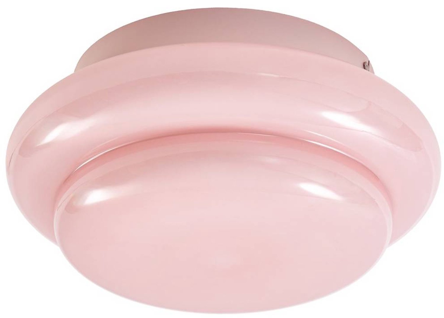 Lucande plafondlamp - 1licht - Metaal, glas - H: 15.6 cm - E27 - roze