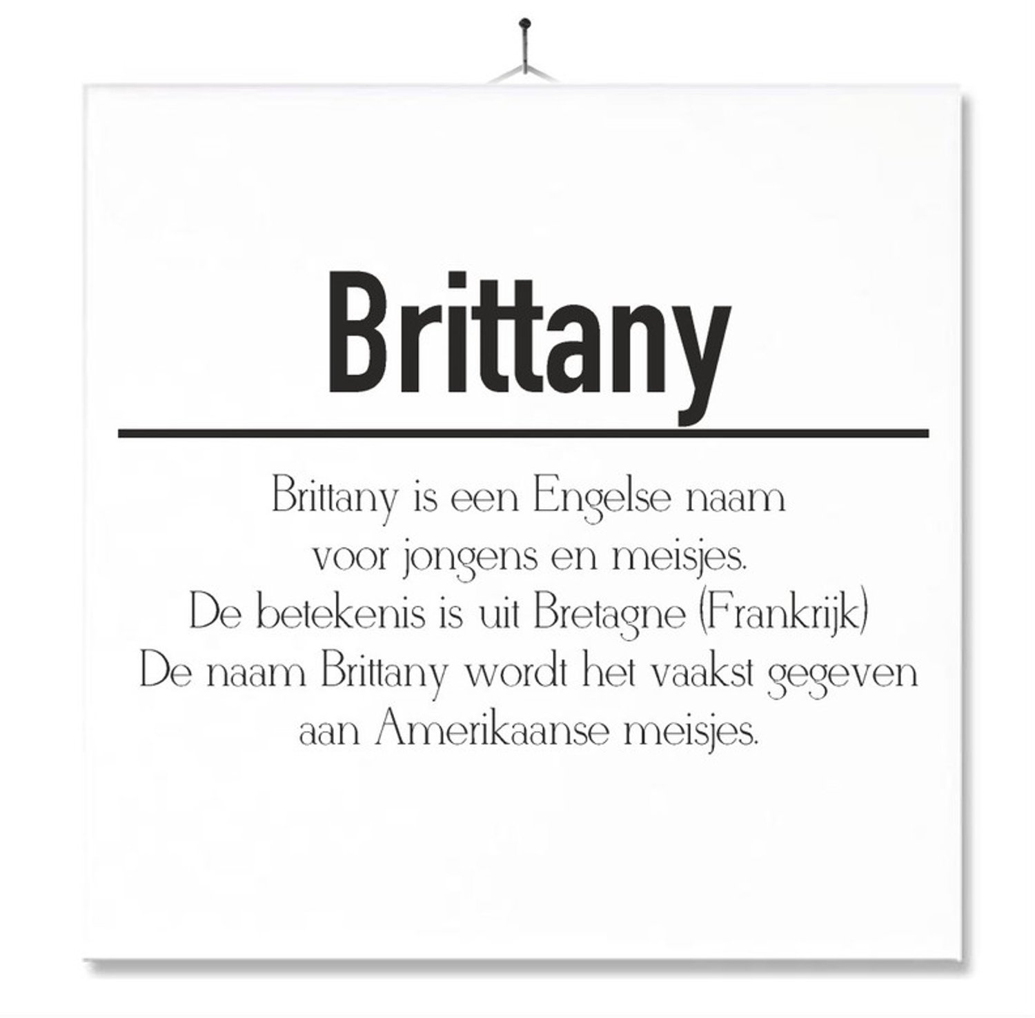 MC Living Tegel Met Opdruk | Betekenis | Kado | Cadeau | Met Naam - Brittany Multi-Color