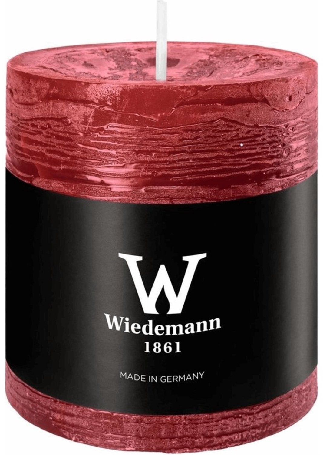 Wiedemann Marble Rustik stompkaars bordeaux, Ø 68 x 80 mm Rood