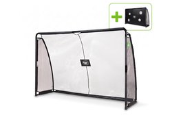EXIT Finta Voetbaldoel 300x200cm Inclusief Gatendoek - Groot Voetbal Goal voor de Tuin - Met Grondankers - Zwart