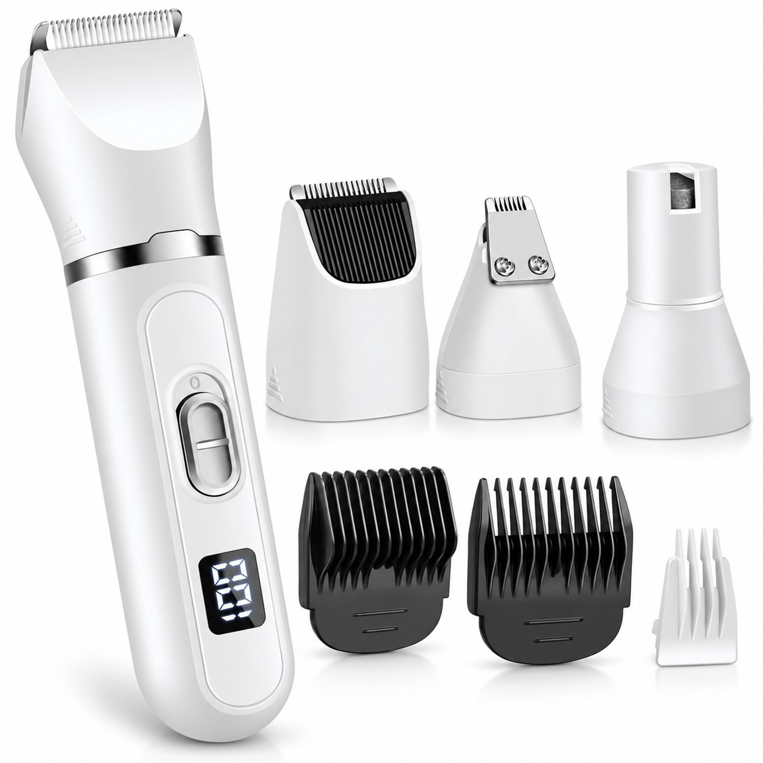 Bol.com PetFriends Professionele 4 in 1 Hondentondeuse met Nagelvijl opzetstuk - Draadloos - Hondentrimmer - Honden Trimset - Di... aanbieding