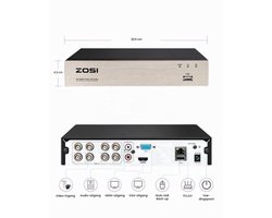 Beveiligingscamera DVR 8 Kanaals - 1080P Full HD Opname - 1TB Harde Schijf - HDMI VGA Uitgang - Voor Analoge En HD Camera's