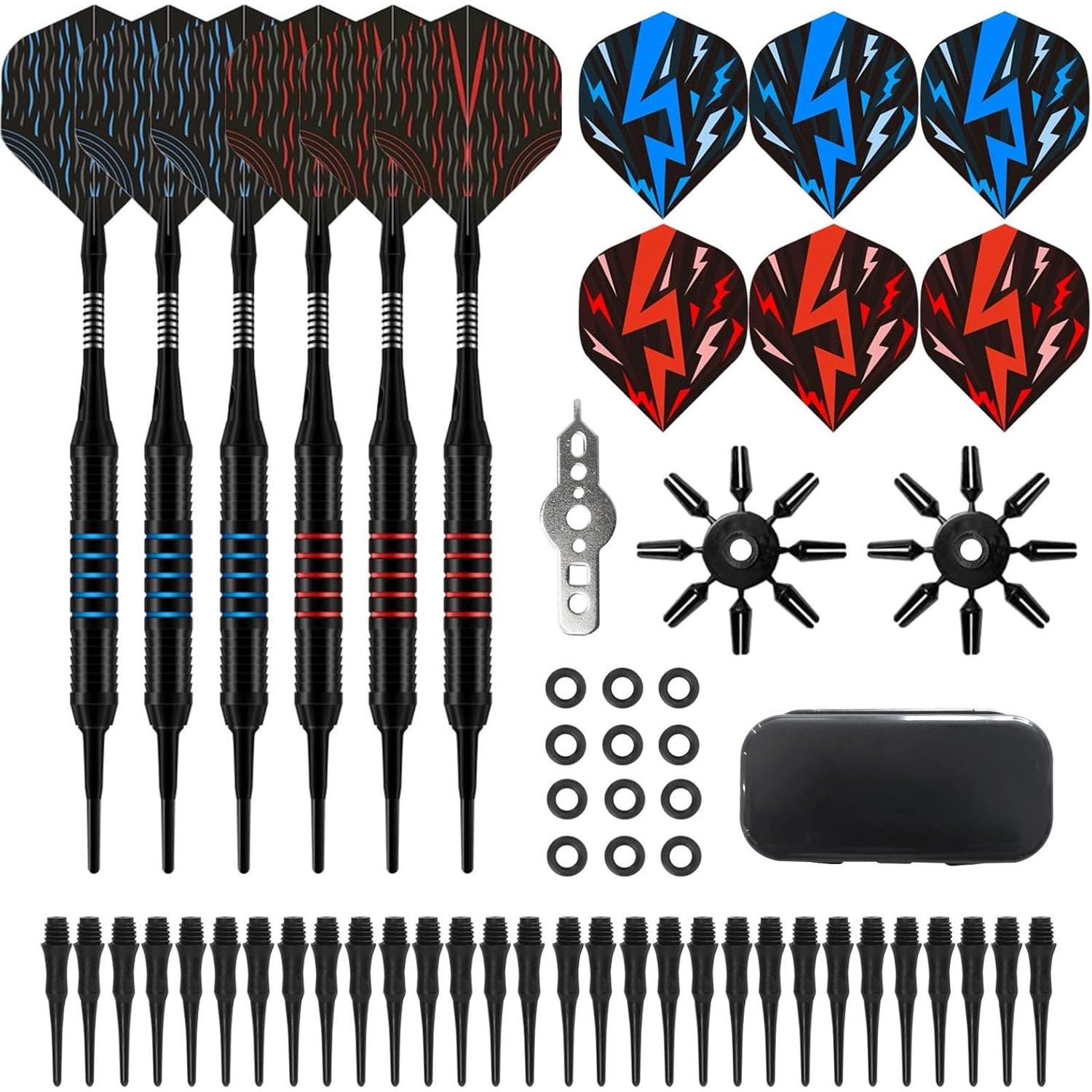 Dart Flights Set met Opbergtas voor Elektronische Dartbord