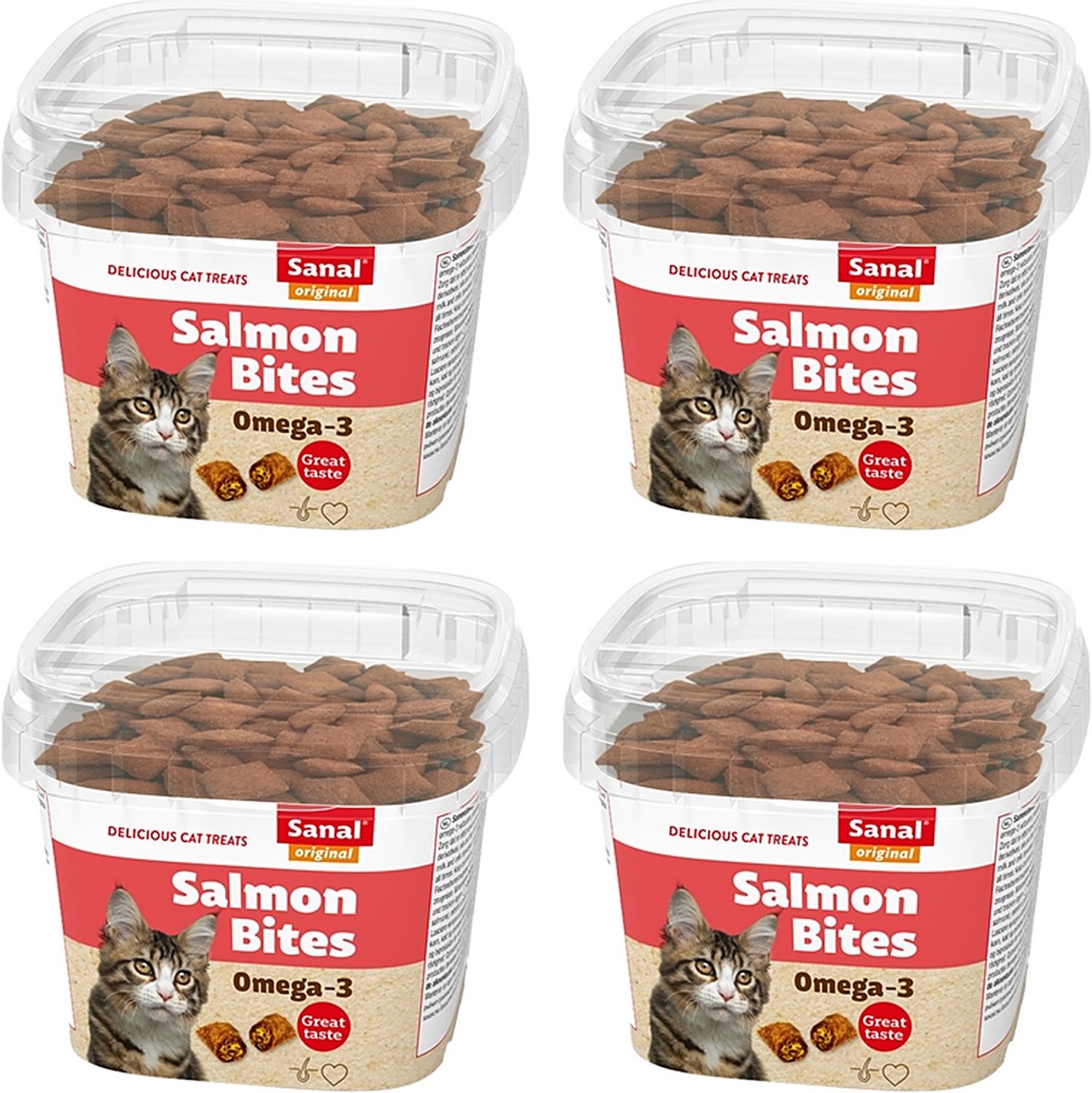 Kattensnoepjes Sanal - Zalmvulling, Vitaminerijk - 4 stuks - Multipack