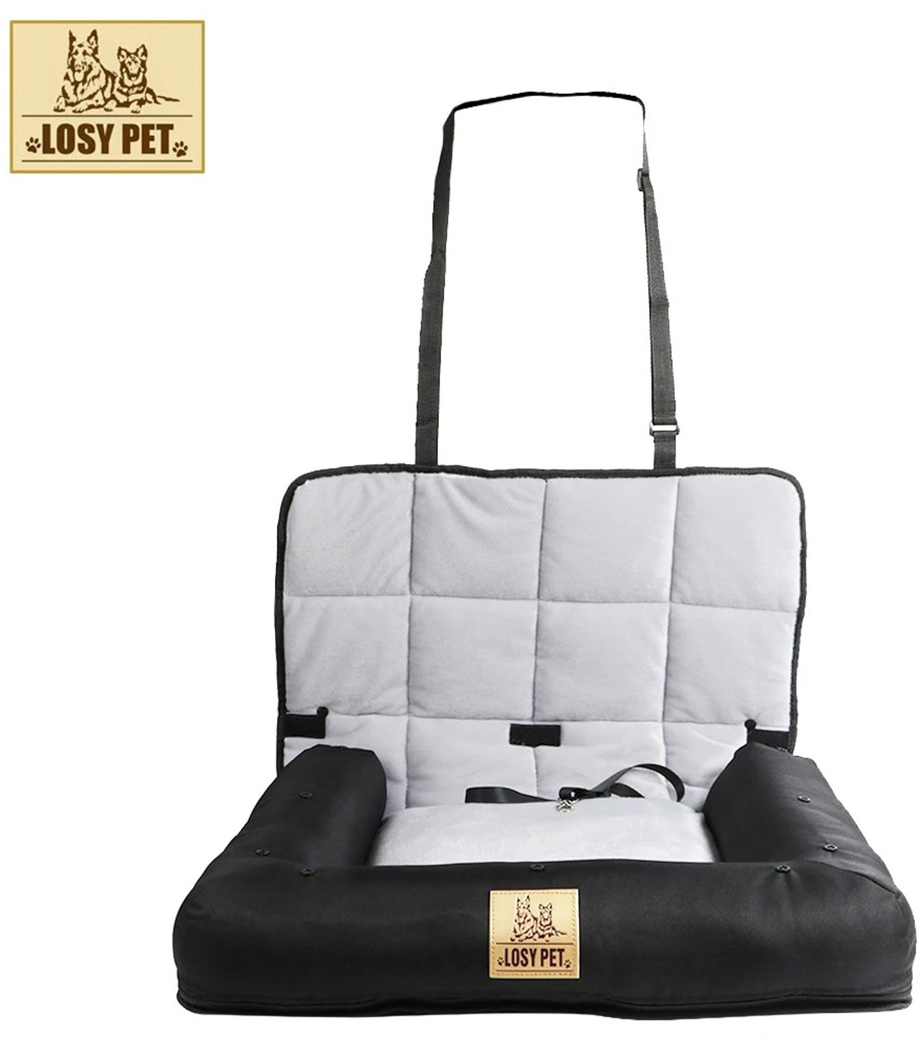 MC Select Hondenbed Auto - Car Seat - Katten - Veiligheidsgordel - 66 × 58 × 10 cm