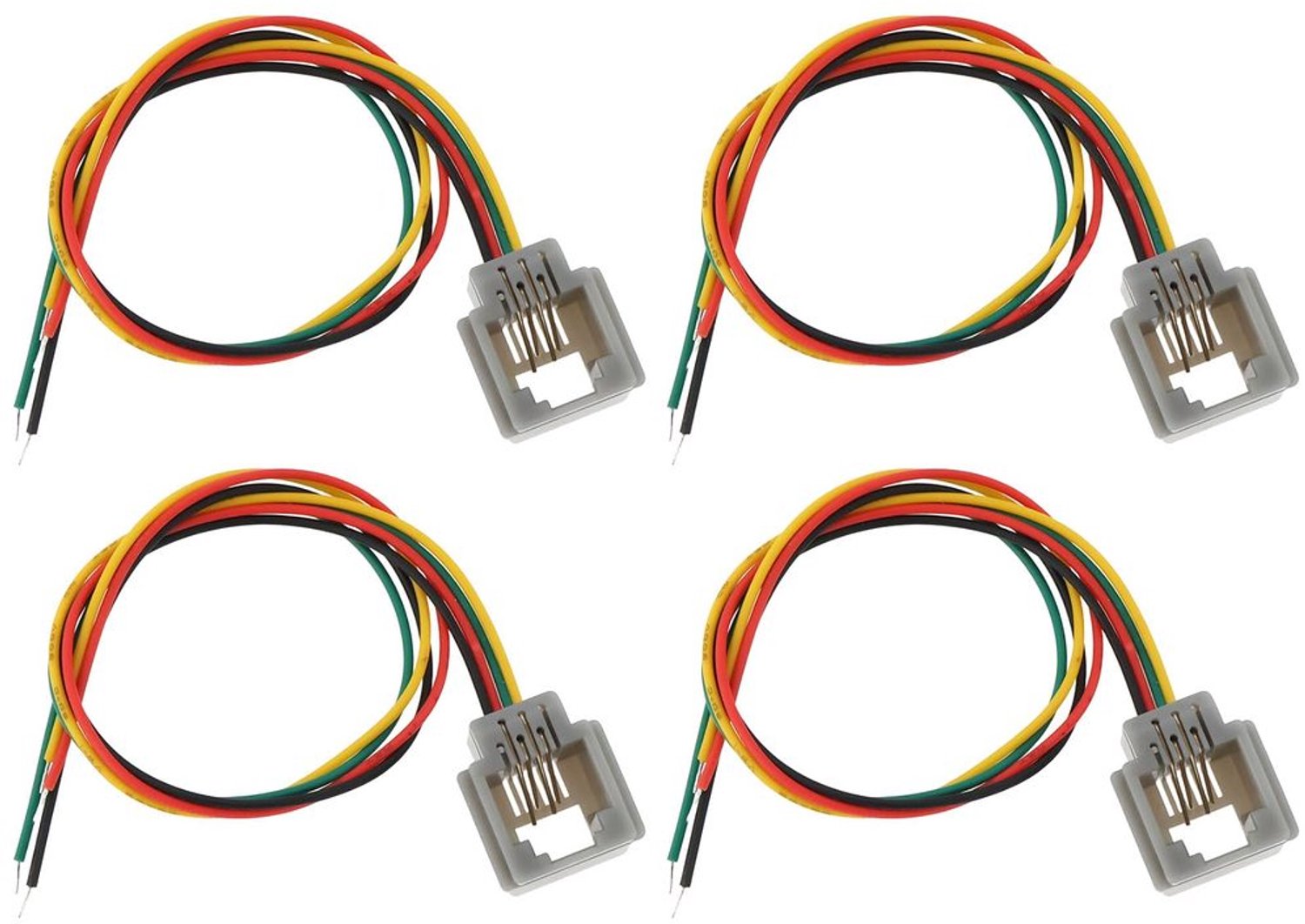 Telefoonkabel 20 cm - 4x 6P4C RJ11/RJ12 - Compatibel met telefoons/faxapparaten - Korte afstandsverbinding - Geschikt voor intercom/deurbel