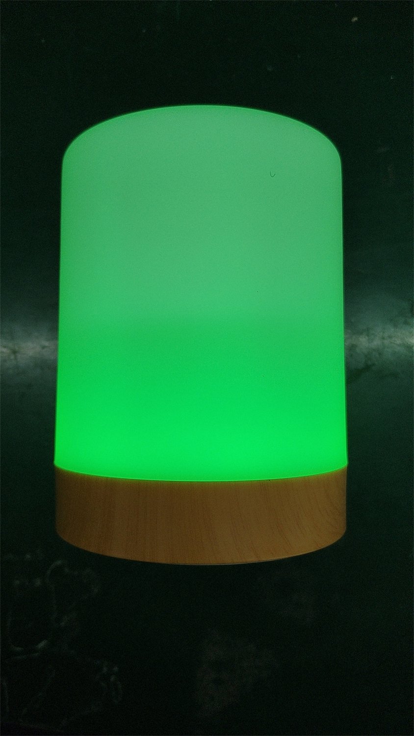 LED-nachtlampje - RGB-sfeerverlichting - Nachtlampje - Bureaulamp - Aanraakgevoelige dimfunctie - 7 kleuren - Creatief houtnerfdesign - USB-oplaadbaar — afbeelding 3