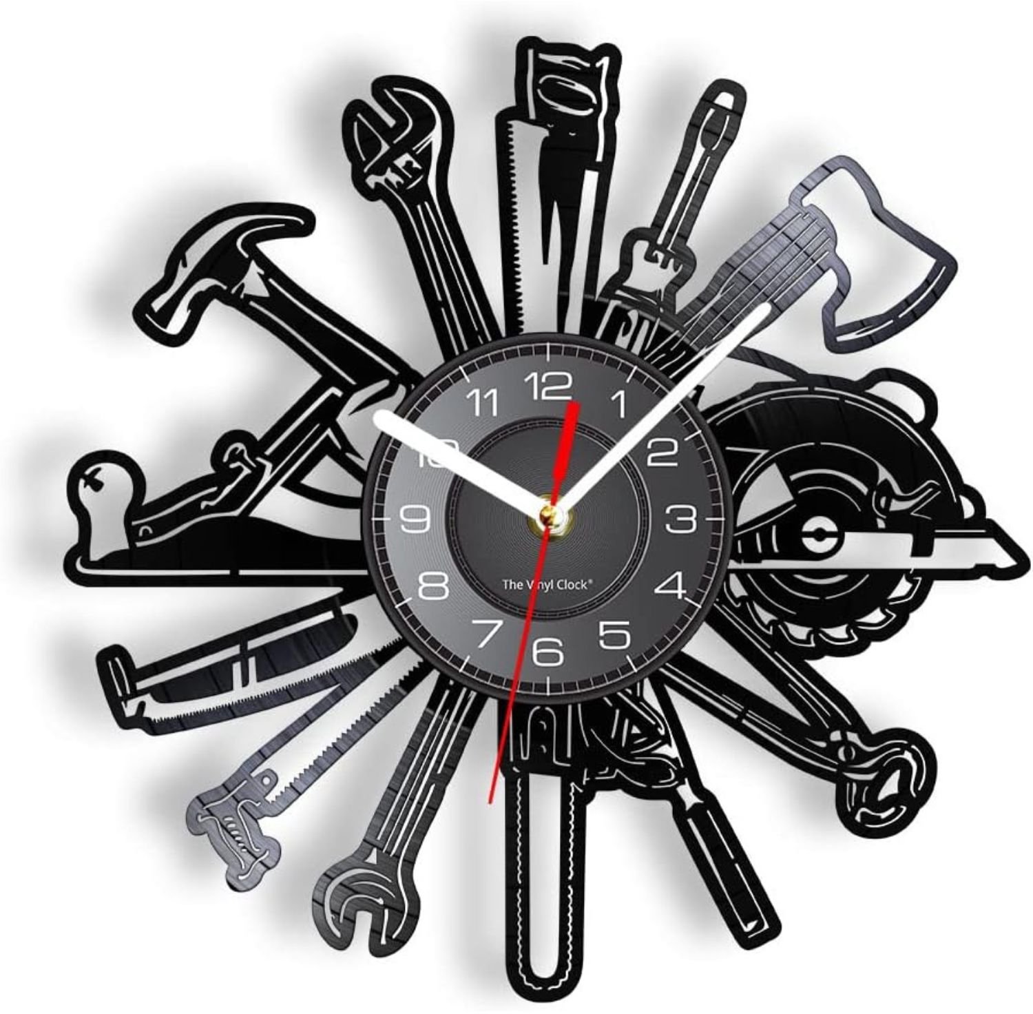 Vantivo® Klok - Wandklok Modern - Klokken - Industrieel-Zwart