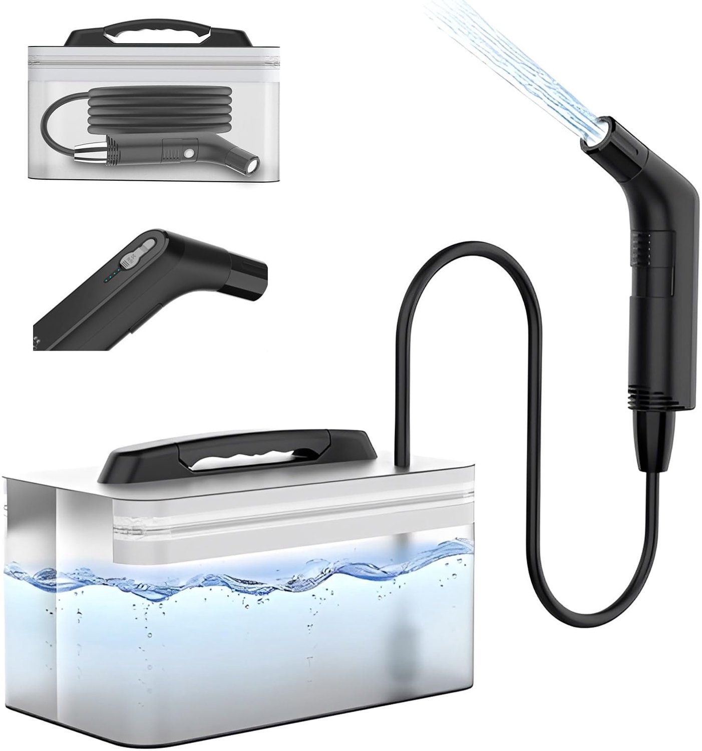 Handbidet Draagbaar - Elektrische Sproeier - 2,3 Liter Wateropslag - 800 mAh Accu - Hygiëne - Lichtgewicht en Verstelbaar - Bidet