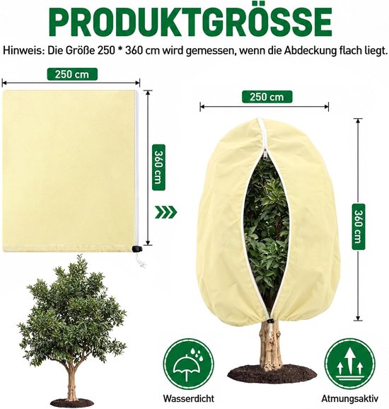 Winterbescherming voor planten, 250x360 cm — afbeelding 2