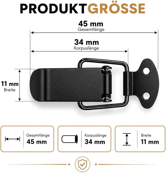 4-delige spanvergrendelingen, 45 mm — afbeelding 2