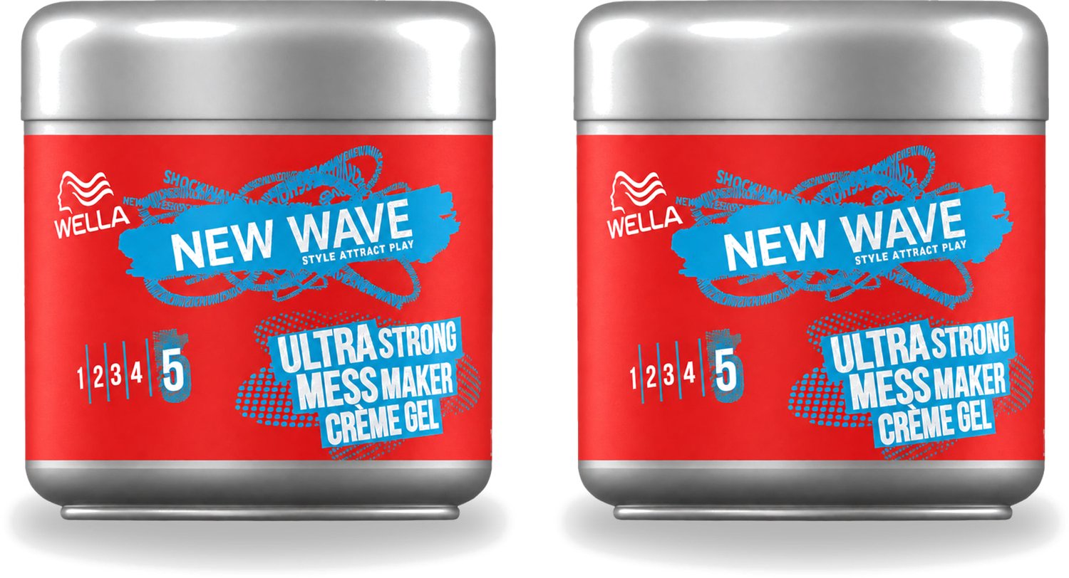 2 x Wella – New Wave Mess Maker Ultra Strong – Haargel – 150 ml - Voordeelverpakking - 2 stuks