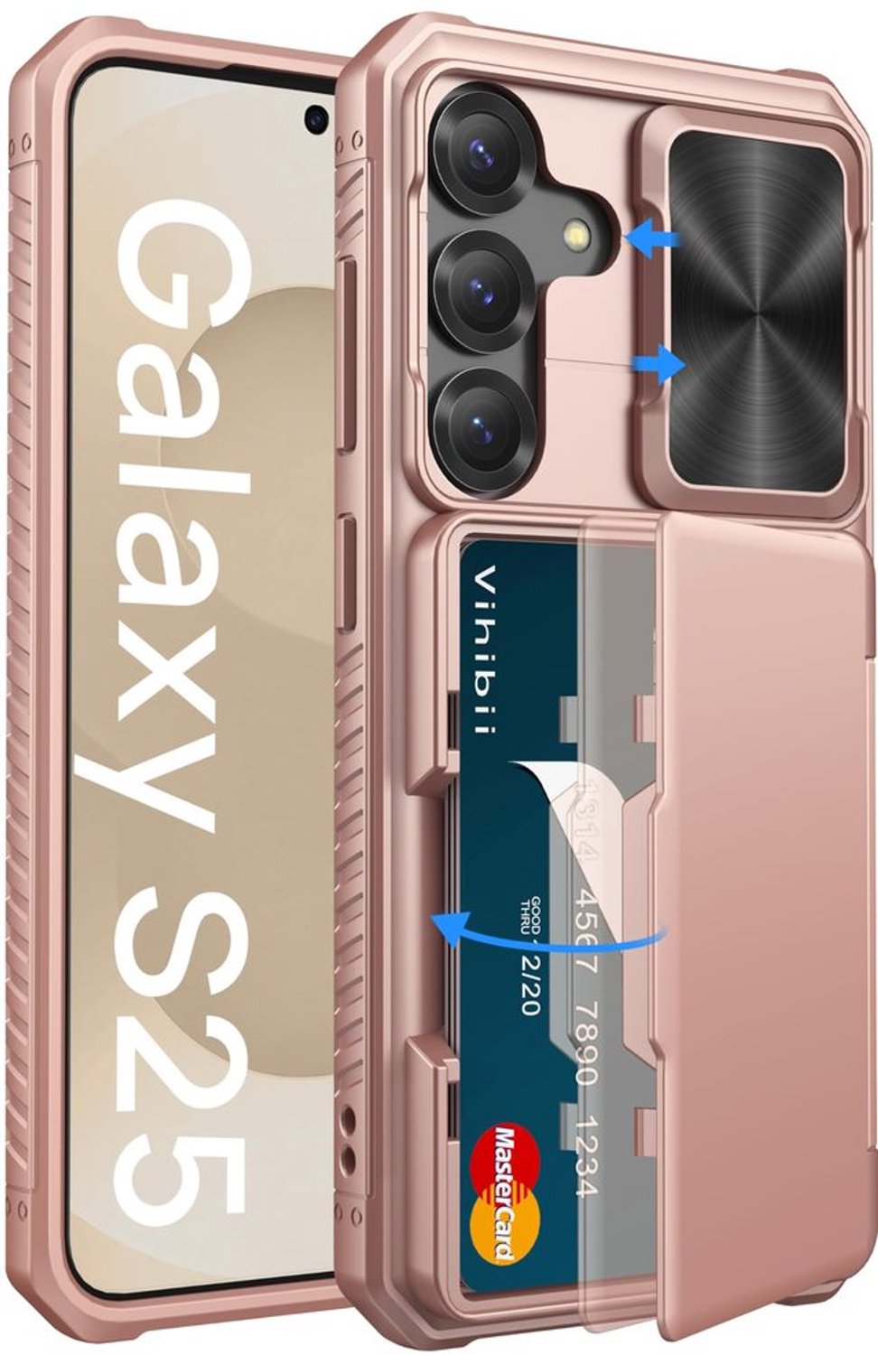 Samsung Galaxy S25 Hoes met Wallet en Camera Bescherming - Goud