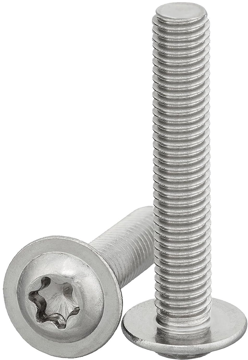 Koepelkopschroeven M6 x 20 mm - roestvrij staal A2 V2A - volledige schroefdraad - set van 10 stuks - Vemera