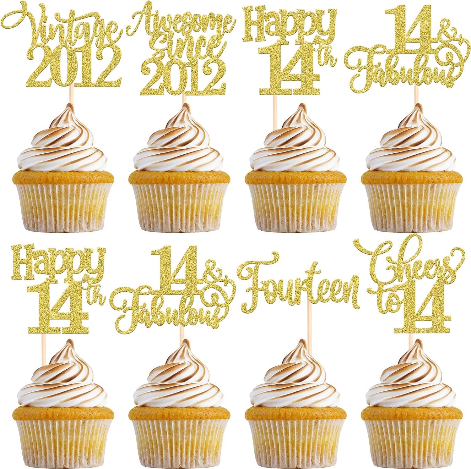 30 Cupcaketoppers 14e verjaardag