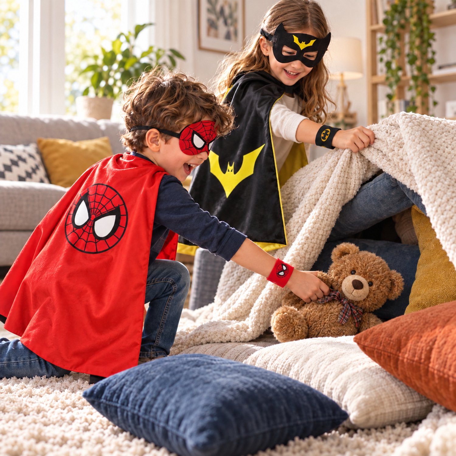 Jobber Toys Superhelden Set Rood/Zwart - Capes, Maskers, Armbanden — afbeelding 2