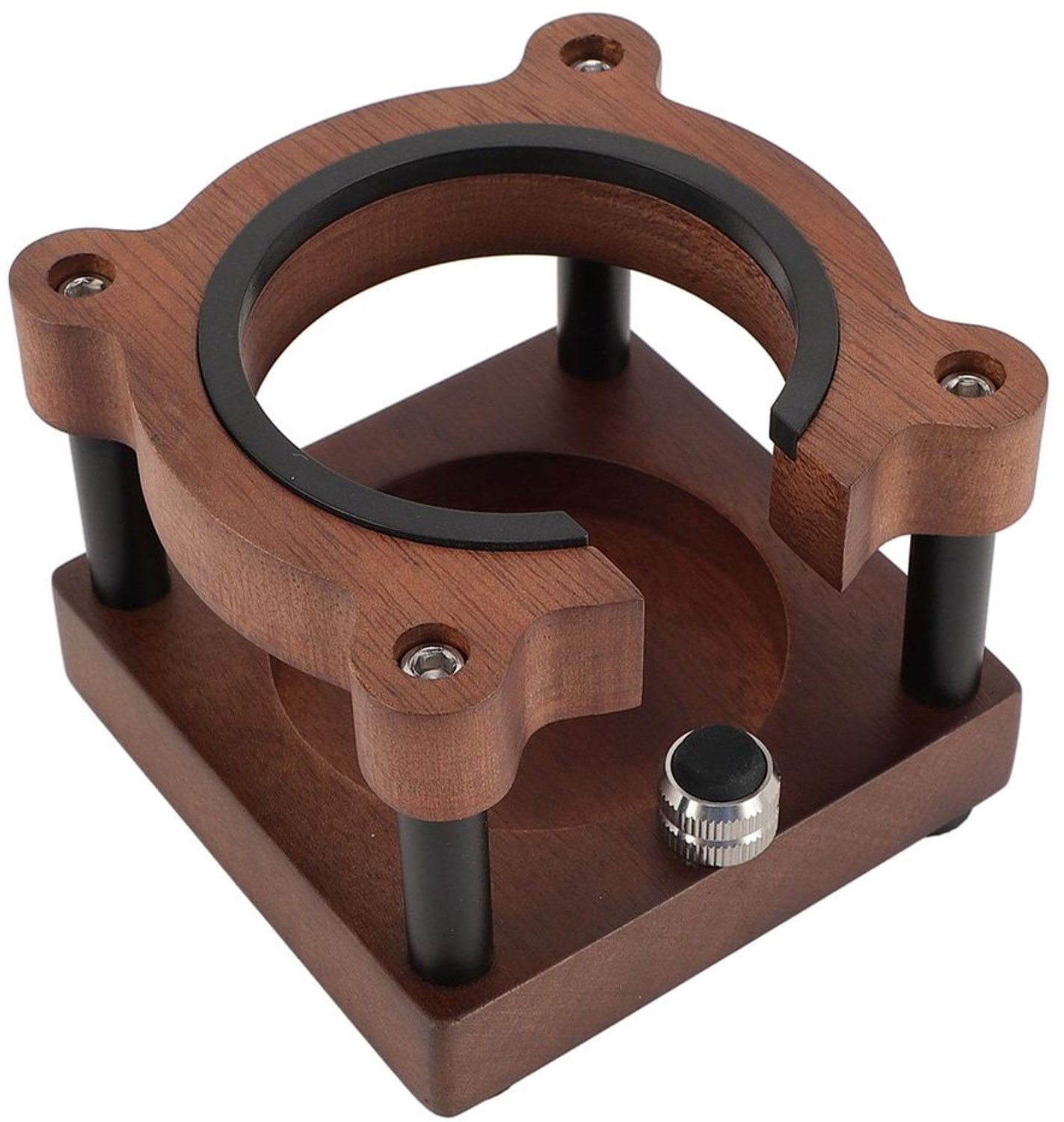 Koffiefilterhouder - Uniek Berenontwerp - Geschikt voor 51mm/53mm/58mm - Duurzaam Walnoothout - Antislip Basis - Decoratief Koffiestation