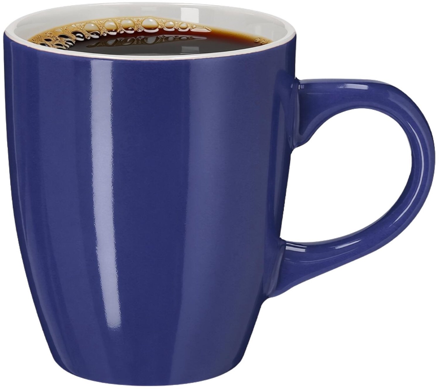 Bellatio Design Koffiekopjes Arabic Glaze - 1x stuks - Keramiek - donkerblauw - 350 ml - 8 x 10 cm - mokken - bekers