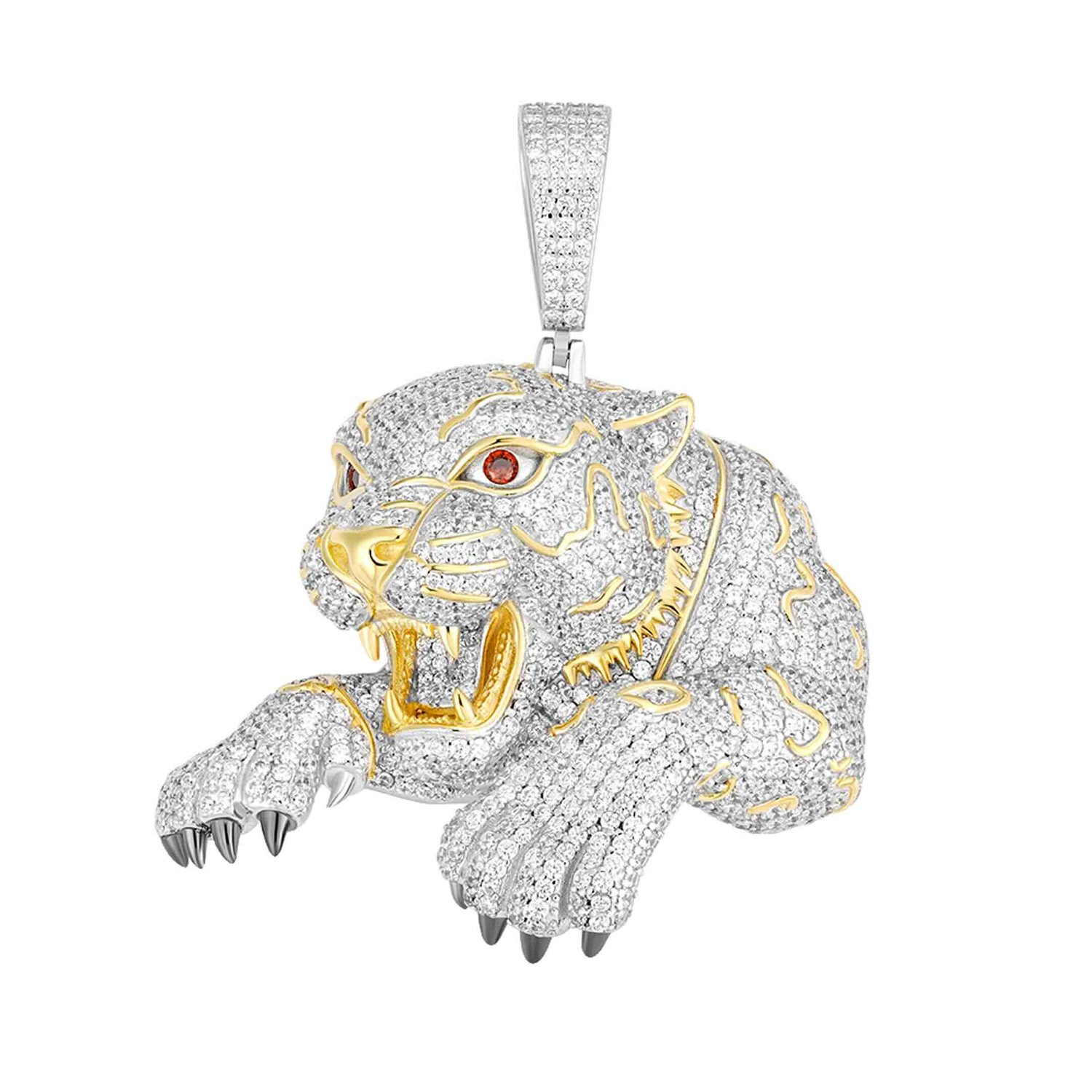 Juwelier Zwartevalk - Zilveren (gerhodineerd) panter hanger - 24.419