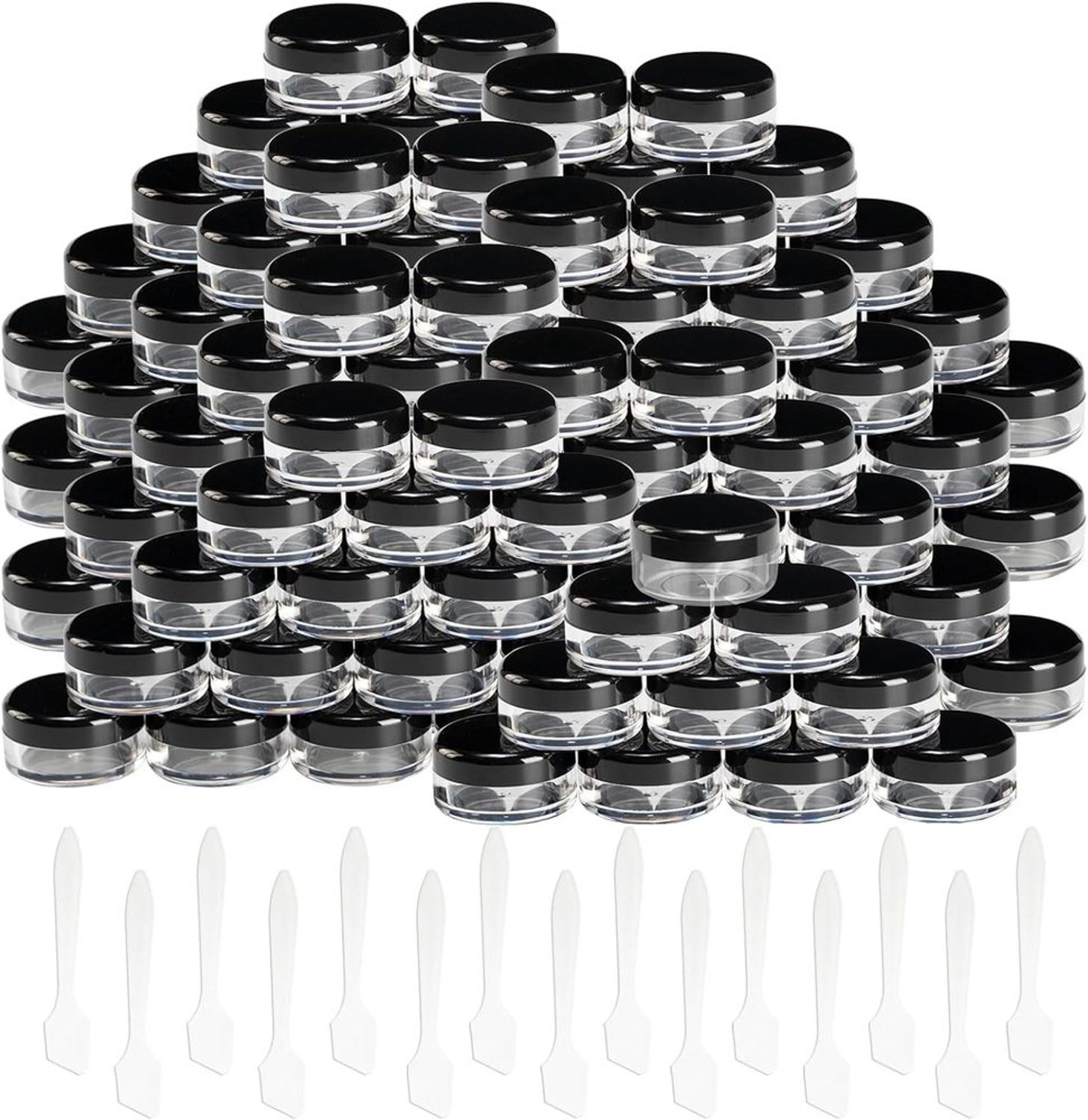 150 Stuks Lege Mini Jars - 3g Duidelijke Flesjes voor Cosmetica en Lip Balm