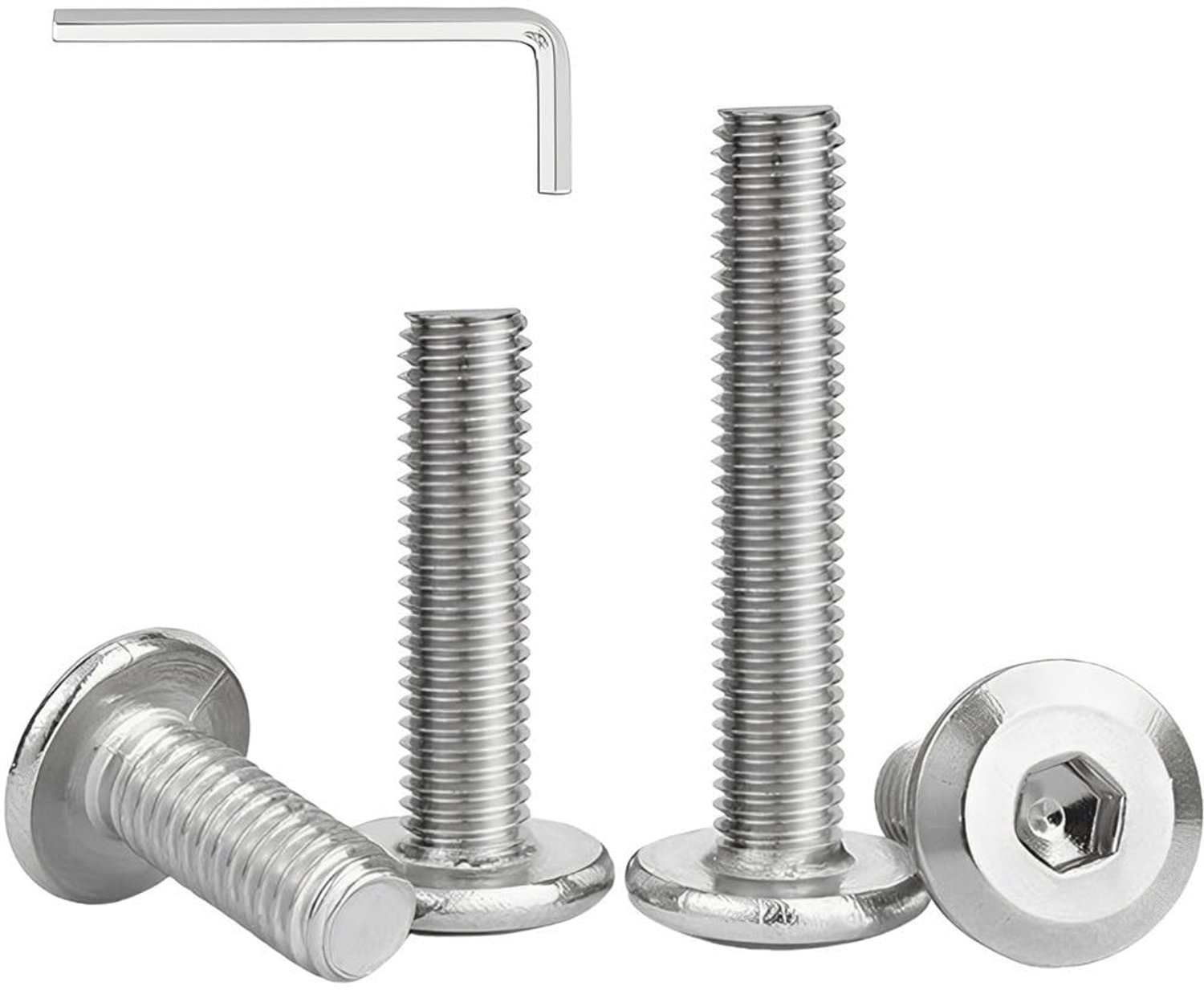 Zeskant Inbusschroeven M8 x 60mm - Roestvrij Staal - Platte Kop - Ideaal voor Meubelmontage - 5 stuks - m-winkel