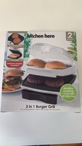 Kitchen Hero Hamburger grill + broodjes warmer - 3 in 1 - Burger Grill - Contactgrill