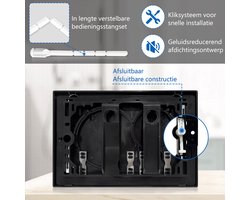 Universele Bedieningsplaat Geschikt voor Geberit UP320/300 & Sigma 01/10/20/21/30/50 - Tweeknops Spoeling - Glans ZWART - geschikt voor Geberit Sigma Inbouwreservoir
