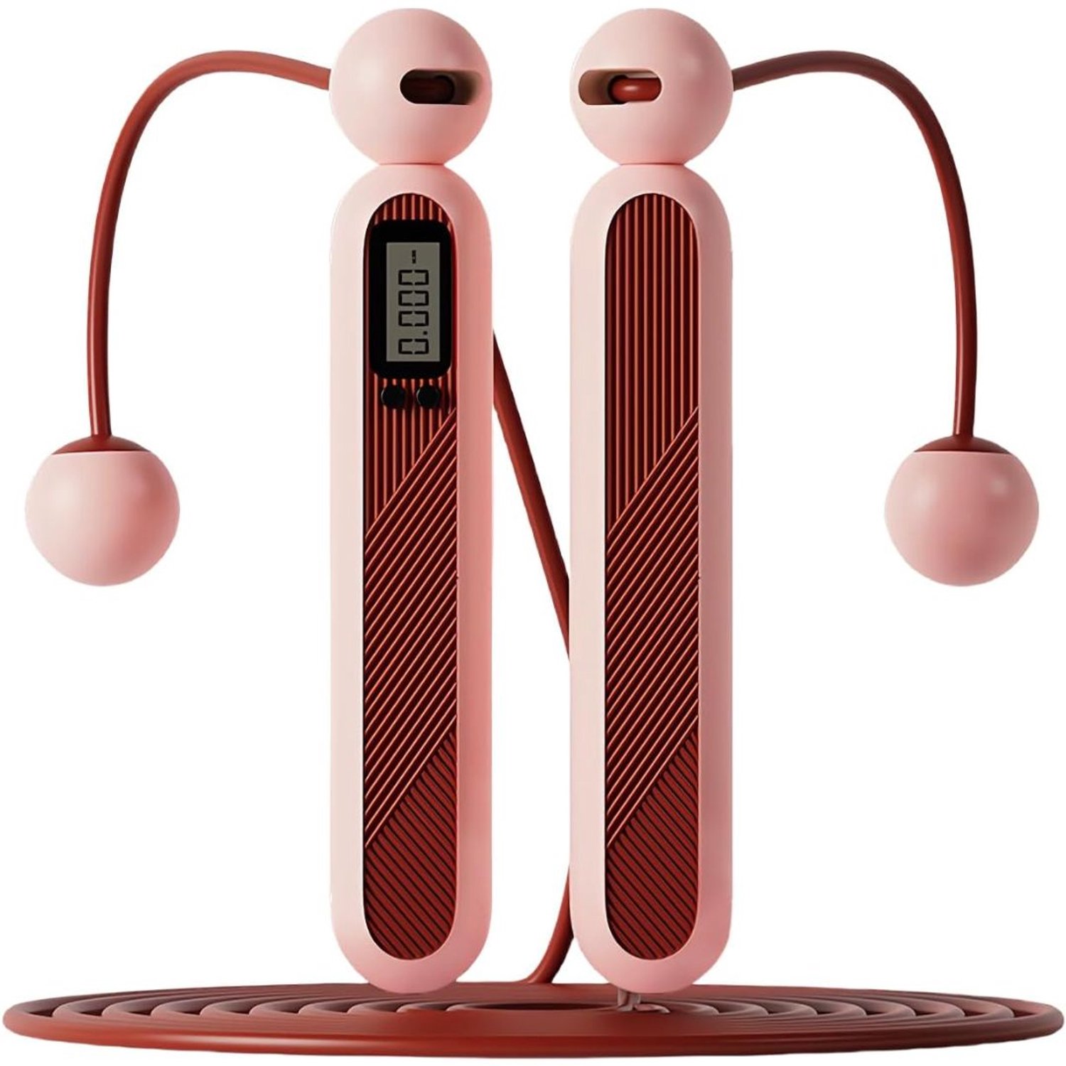 Springtouw met Teller - Elektrisch Jumprope Fitness - Draadloos voor Volwassen en Kinderen - Roze