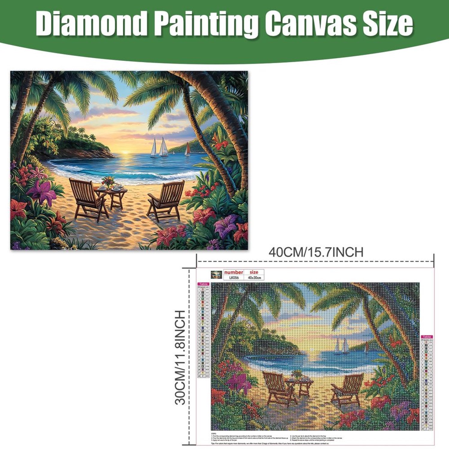 5D DIY Strandlandschap Diamant Schilderij Set voor Volwassenen