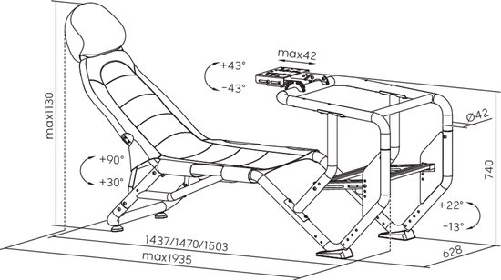 VDD Gaming - Sim racing cockpit - Compacte sim racecockpit - F1 Sim racing - Zwart van VDD Gaming — afbeelding 5