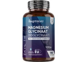 WeightWorld Magnesium Bisglycinaat capsules - 1420 mg - 3 maanden voorraad - Met Vitamine B6 - Gemaakt in de EU - Vegan