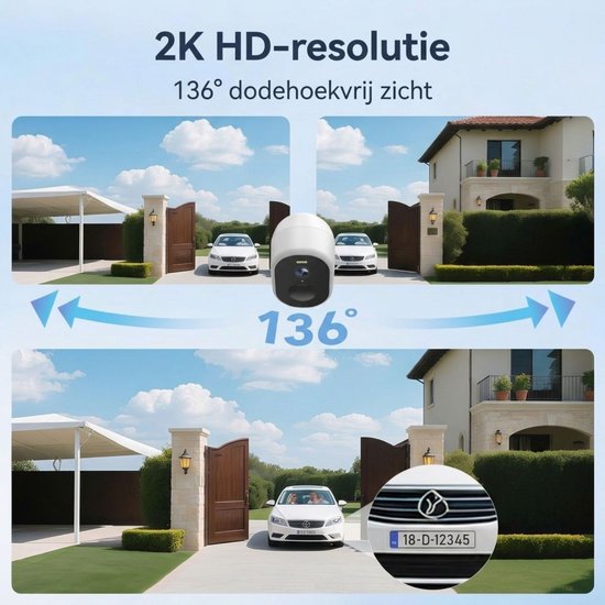 Camerabewaking - Beveiligingscamera Buiten Draadloos - Bewakingscamera - Zwart en Wit — afbeelding 4