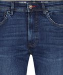 Donkerblauwe Petrol Industries Starling jeans met contrasterende stiksels en metalen knoopsluiting.