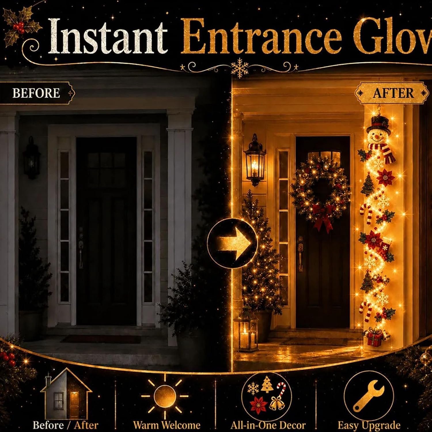 Verlichte Kerstdeurhanger - Kerstdeurhanger - Kerstversiering Wandlamp - Kerst Wandlamp - DIY Kerstdecoratie voor aan de Muur - Kerst Wanddecoratie - Geschikt voor muren, deuren, ramen en balkons - Geschikt voor binnen en buiten - Sneeuwman-ontwerp – foto 2