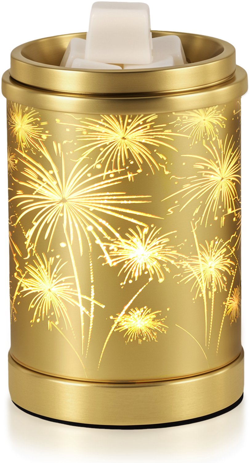 Lemlit Wax Melter Geurbrander Elektrisch - Metalen Geurverwarmer met Warm LED Licht, Voor Wax Melts en Geurblokjes, Gouden Design