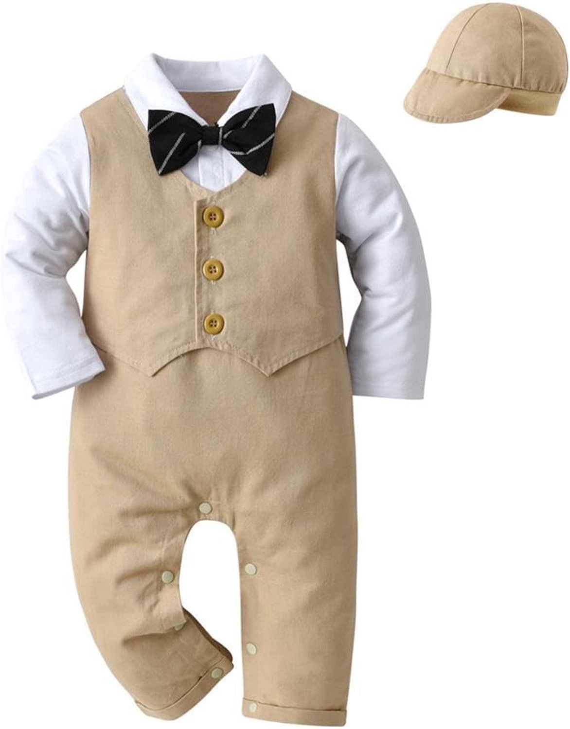 Jongens pakje, zwart/khaki