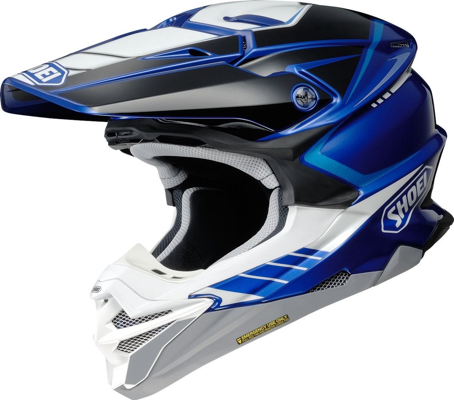 Shoei VFX-WR 06 Jammer TC-2 Zwart Wit Blauw Crosshelm - Helm