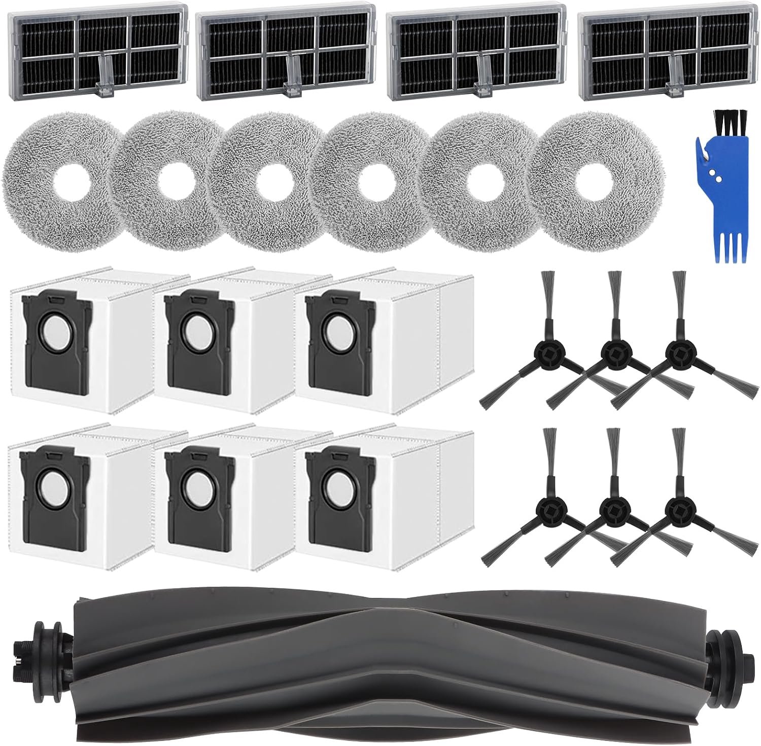 Pyreta - 24 stuks accessoires geschikt voor Dreame L10s Ultra Gen 2/L10s Pro Ultra Heat/X30 Ultra/Mova E30 Ultra stofzuigerrobots, accessoiresset voor Dreame X40 Ultra, vervangende onderdelen