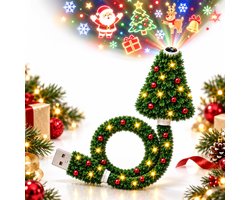 1x Kerstprojector - Met 6 Kerstafbeeldingen - USB - Projector - Kerst Led-projector - Plug and Play - Vakantieprojector - Projectorlamp - Mini Feestelijke Projector - Flexibele Hals - Kerstdecoratie - Voor kamperen, auto, plafond en wanddecoratie