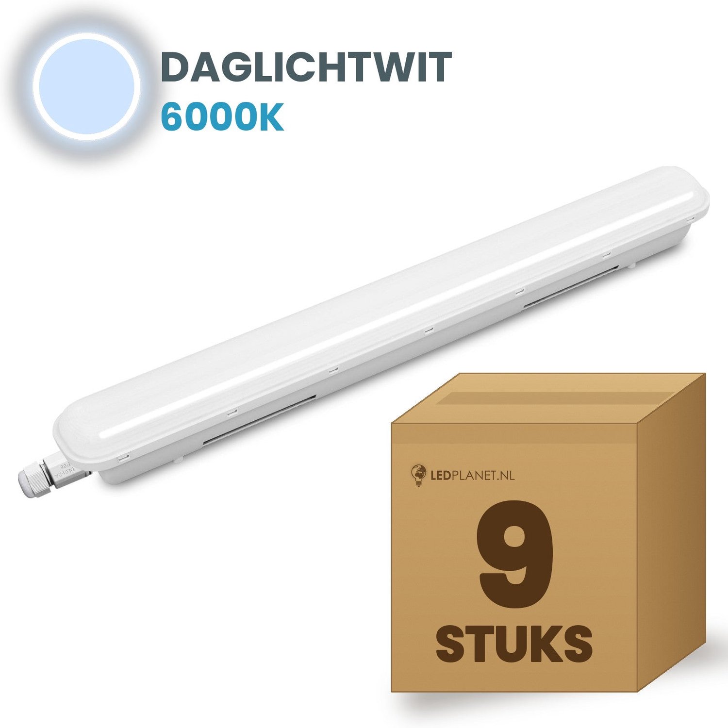 Tsong TL armatuur Tri Proof 1200mm 9 stuks - 36W 4500lm - Daglichtwit 6000K - Met sensor - Niet koppelbaar - IP65 - 230V