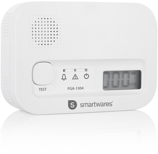 Smartwares FGA-13041 - Koolmonoxidemelder CO melder - 85 dB - Levensduur 10 jaar - BSI Gecertificeerd
