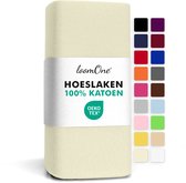 Loom One Hoeslaken – 100% Jersey Katoen – 120x200 cm – tot 25cm matrasdikte– 160 g/m² – Natural / Crème