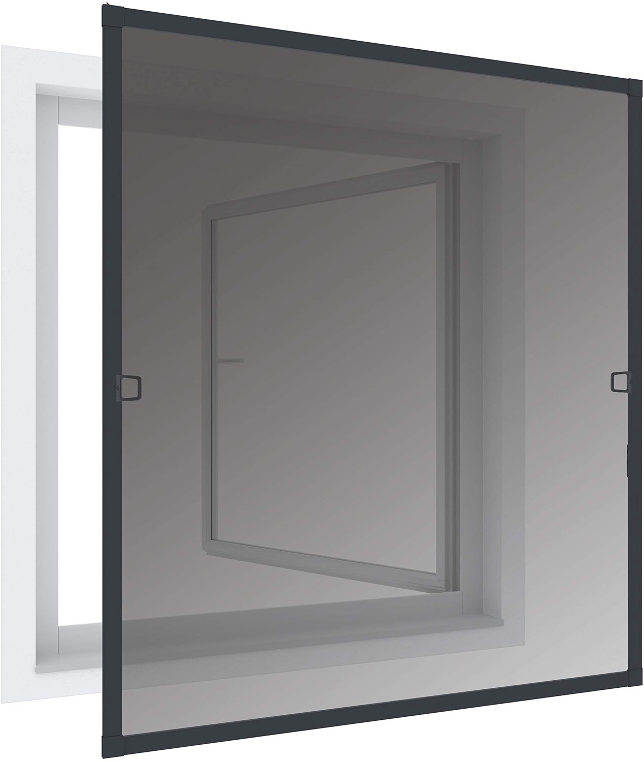 Insectenhor en zonwerend raamframe - Aluminium - 100 x 120 cm