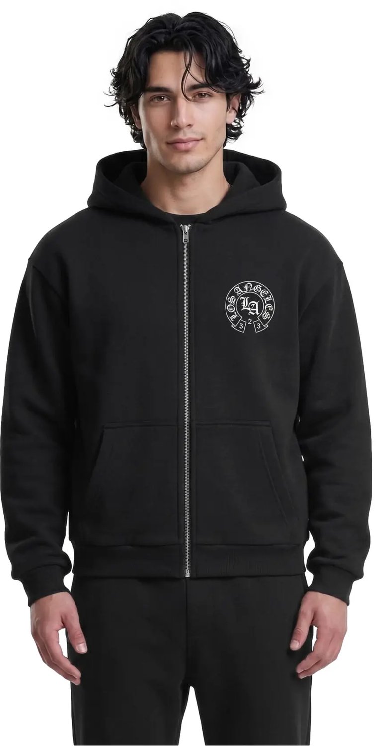 Hooded sweatshirt met rits Mister Tee LA Dynasty Zwart