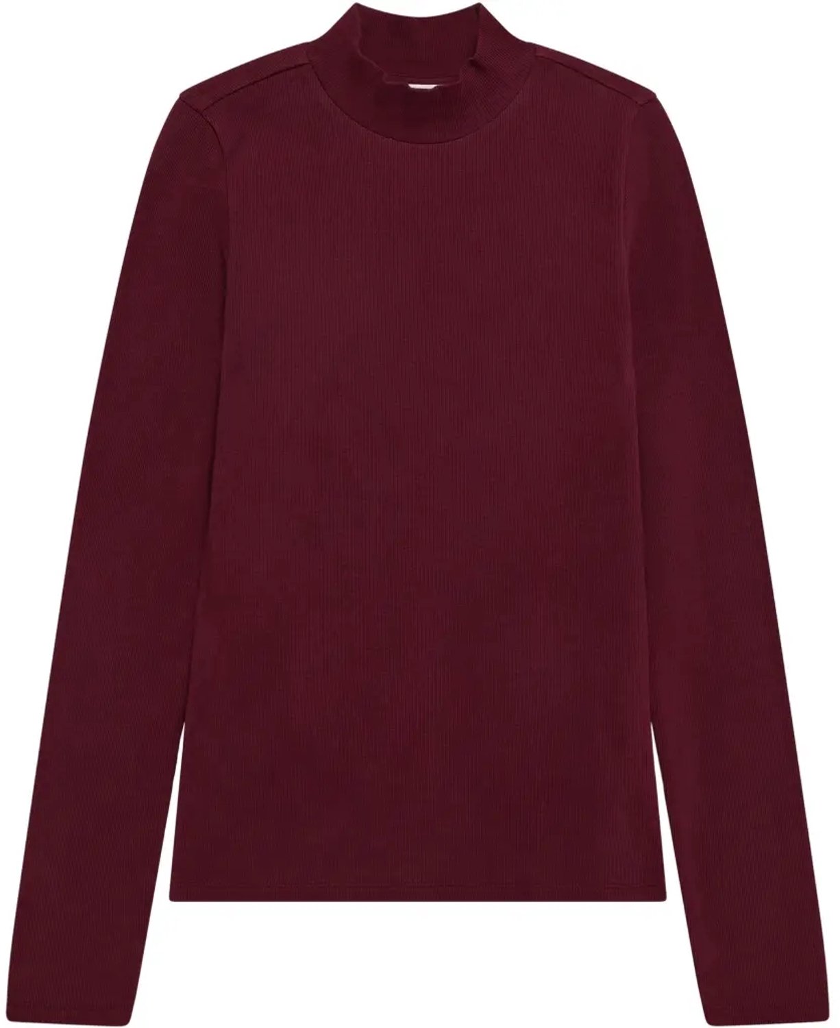 Geribde damestrui KnowledgeCotton Apparel Bordeauxrood