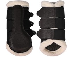 Gesloten peesbeschermers voor paard met bont HKM Comfort Premium Mesh