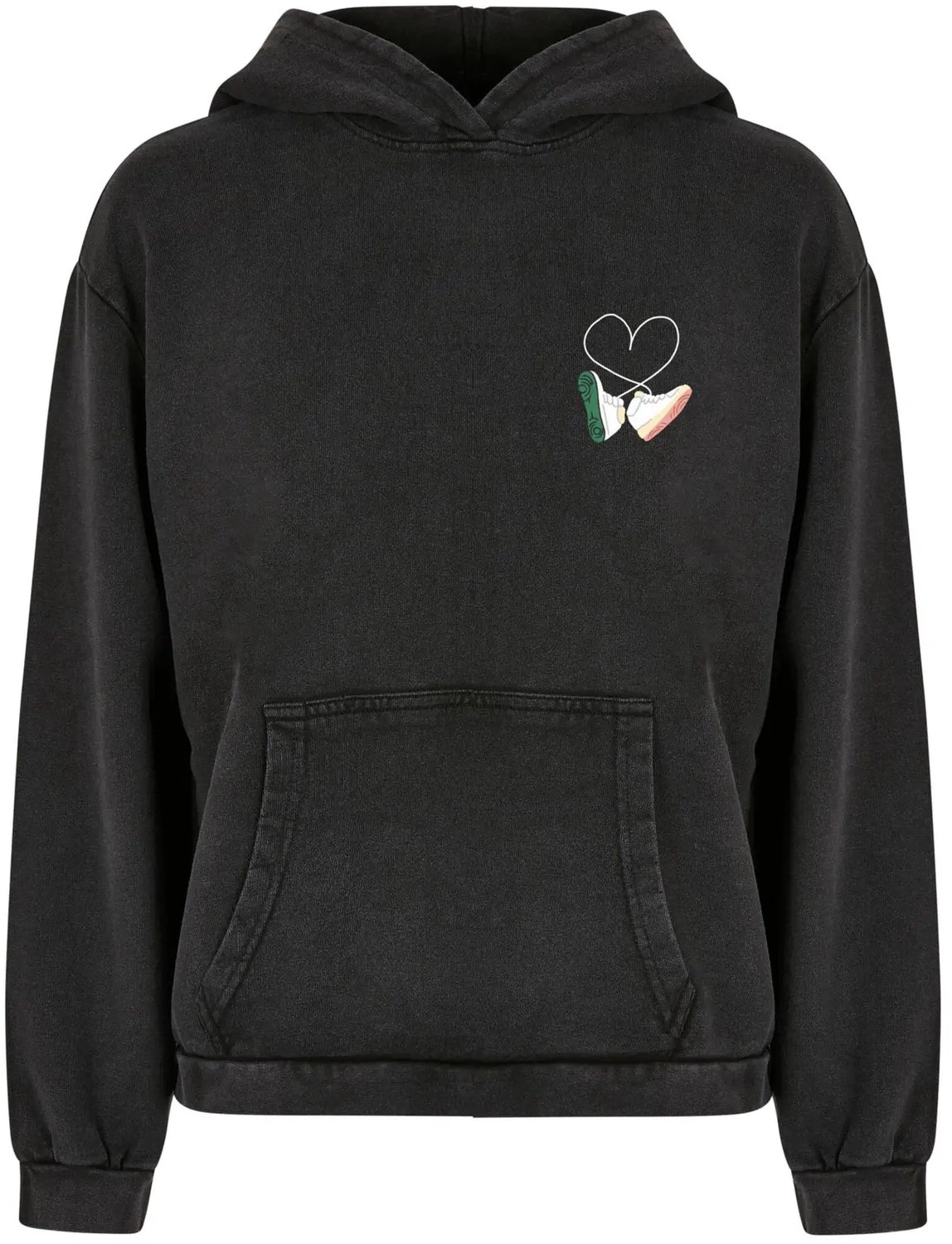 Dames Hoodie Mister Tee Kicks Love Acid Zwart