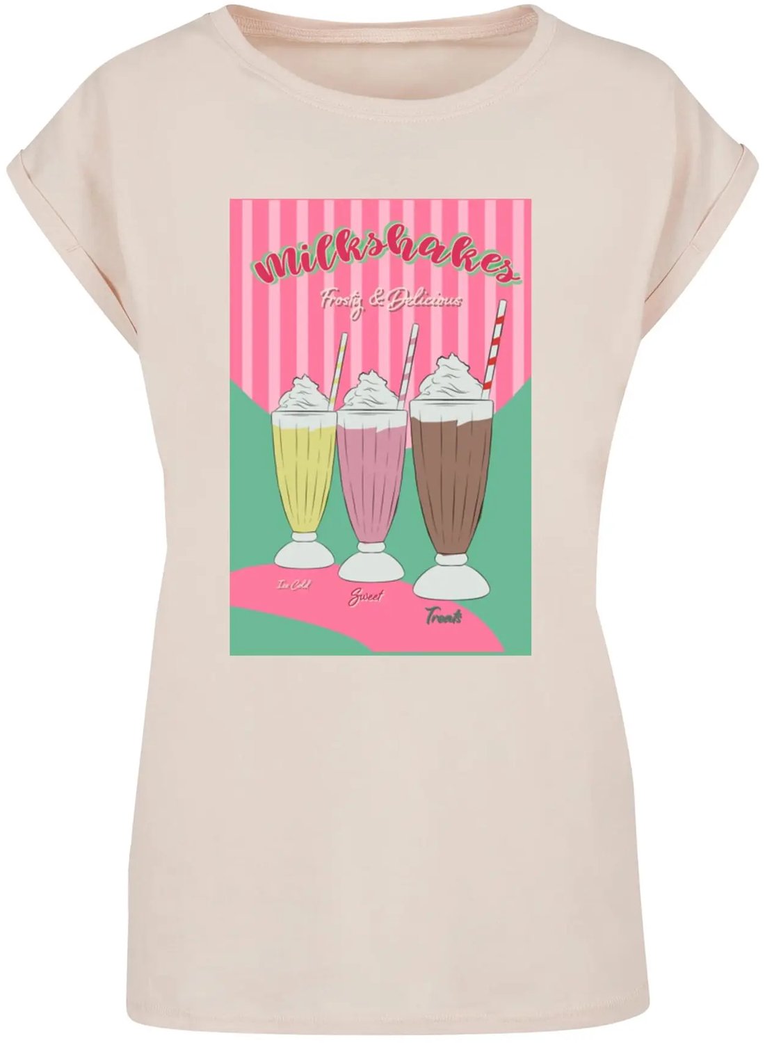 T-shirt dames Mister Tee Milkshake Whitesand