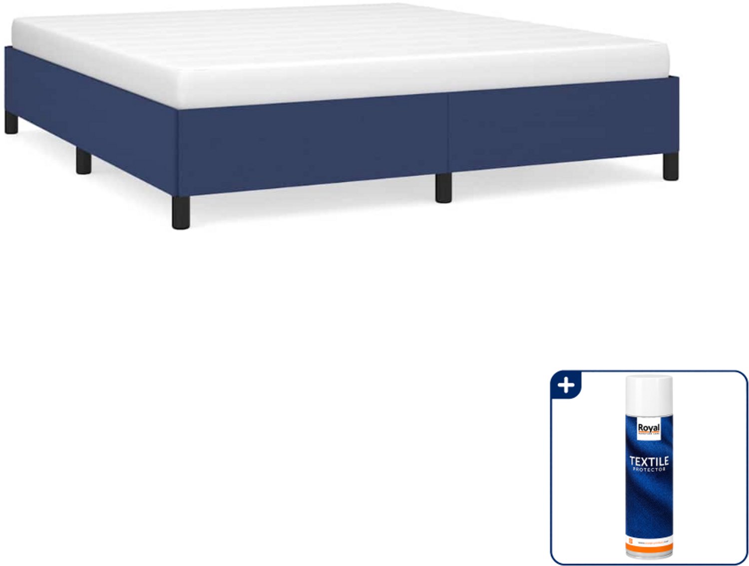 vidaXL Queensize bedframe - 160 x 200 cm - stof - blauw - Inclusief textielbeschermer 500 ml