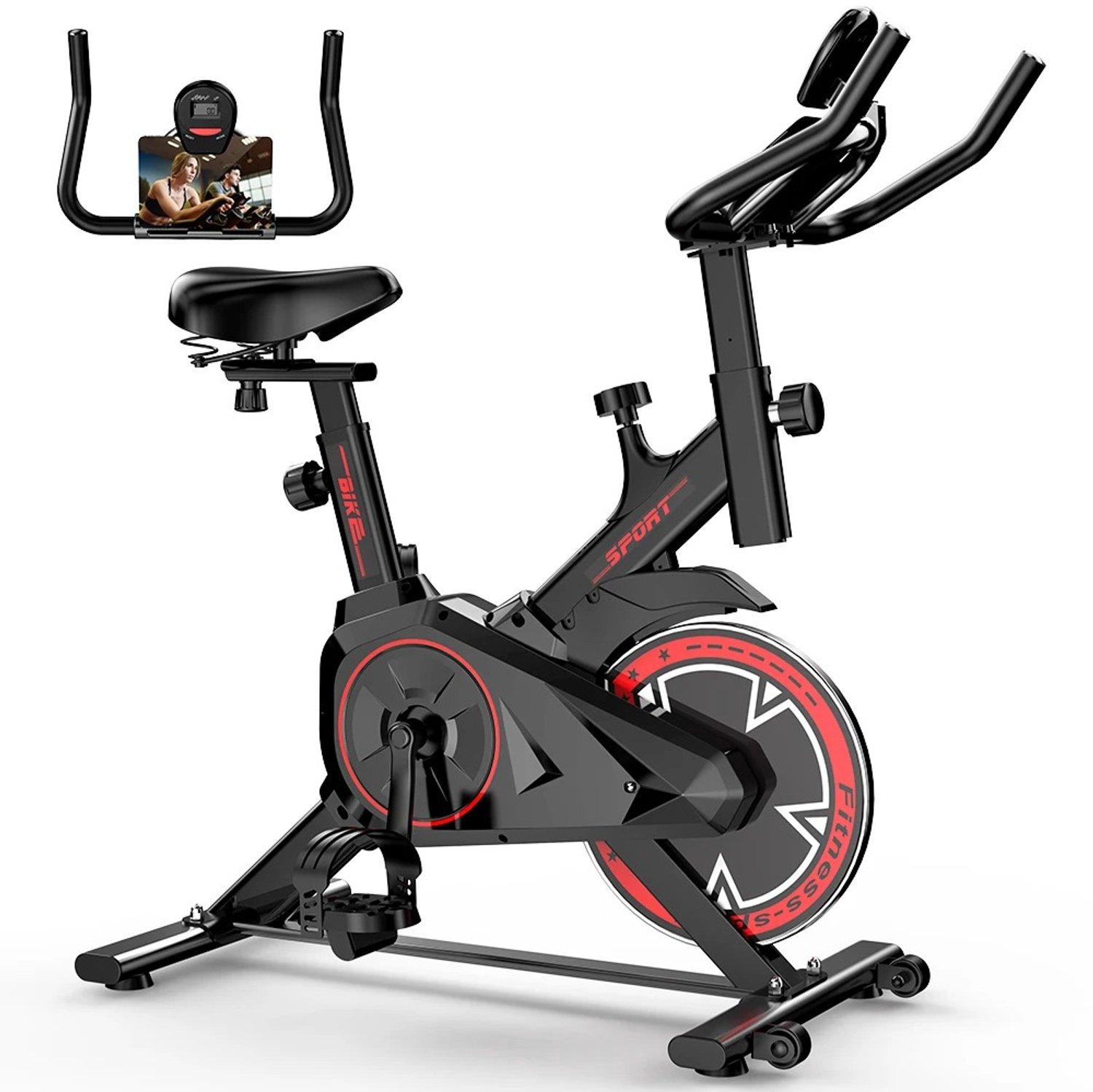 MC Select Hometrainer Fiets - Spinningfiets - Stil - Verstelbaar - 92×46×100 cm